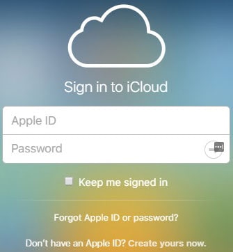 Apple iCloud login