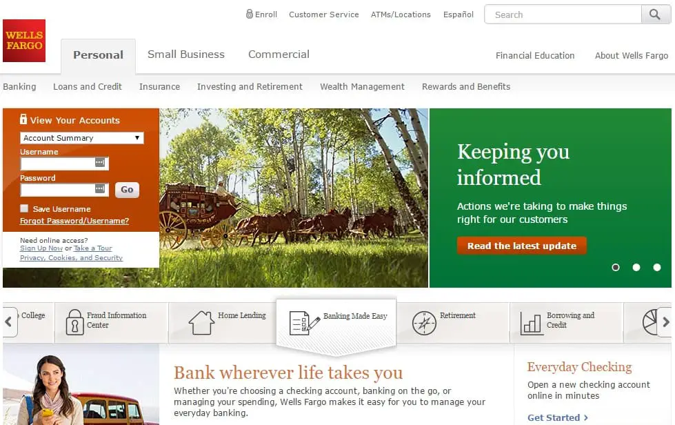 Wells Fargo online login thumbnail