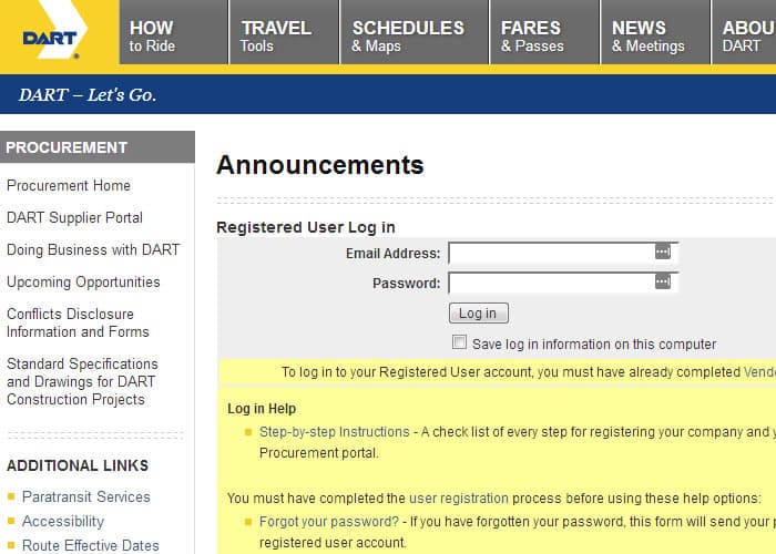 DART Dallas Area Rapid Transit Login Guide