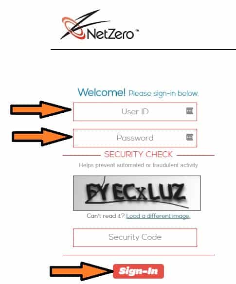 NetZero Message Center Login at netzero.net